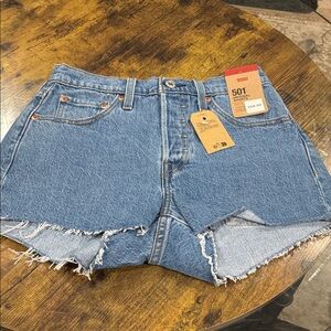 Levi's High-Rise Cutoff Jean Shorts in Light Blue Denim